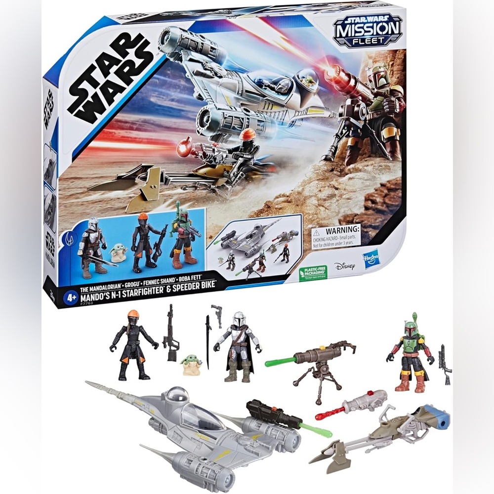 Star Wars Mission Fleet Mando's N-1 Starfighter & Speed Bike